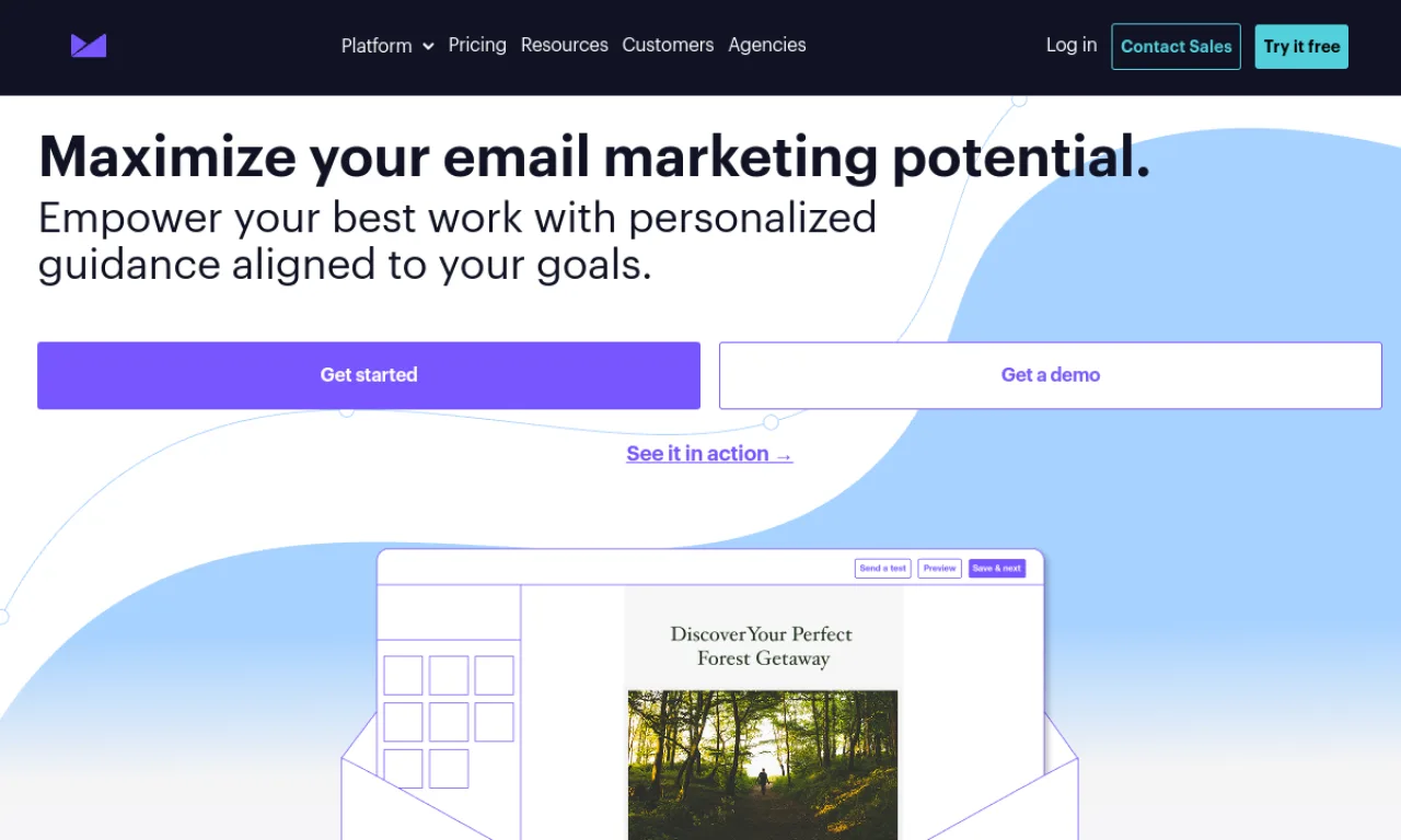 Screenshot of Campaign Monitor website