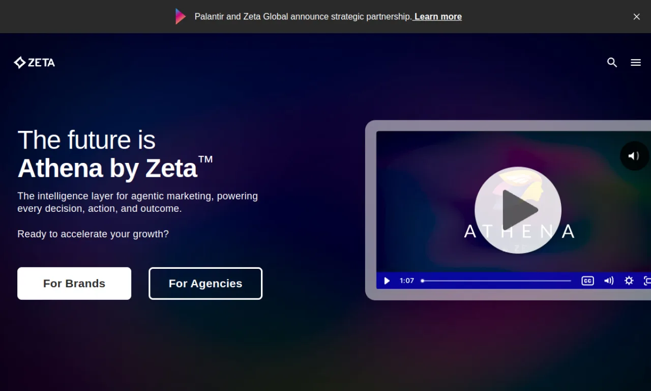 Screenshot of Zeta Global website