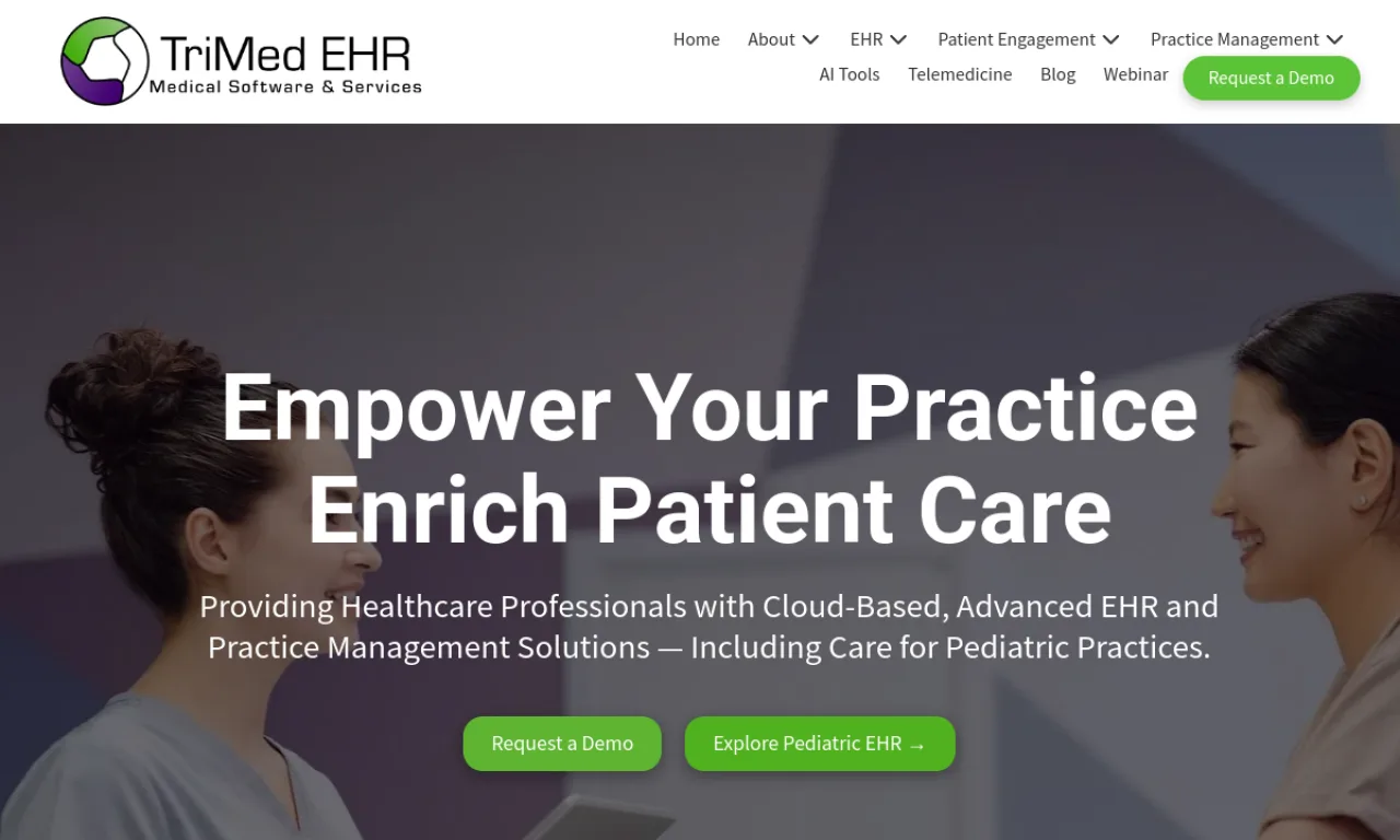 Screenshot of TriMed website