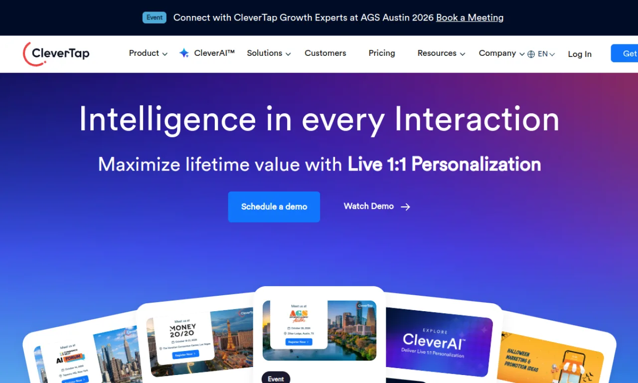 Screenshot of Leanplum (CleverTap) website