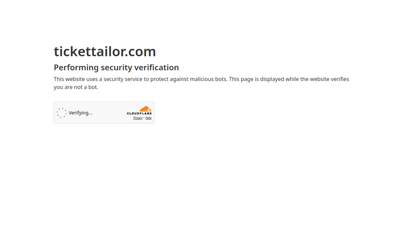 Screenshot of Ticket Tailor website