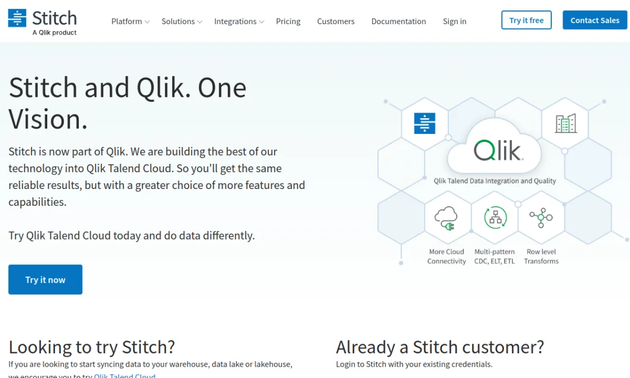 Screenshot of Stitch website