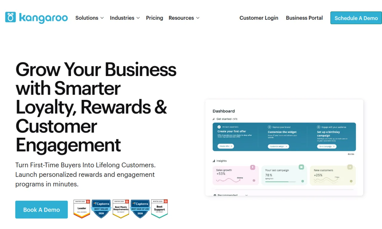 Screenshot of Kangaroo Rewards website