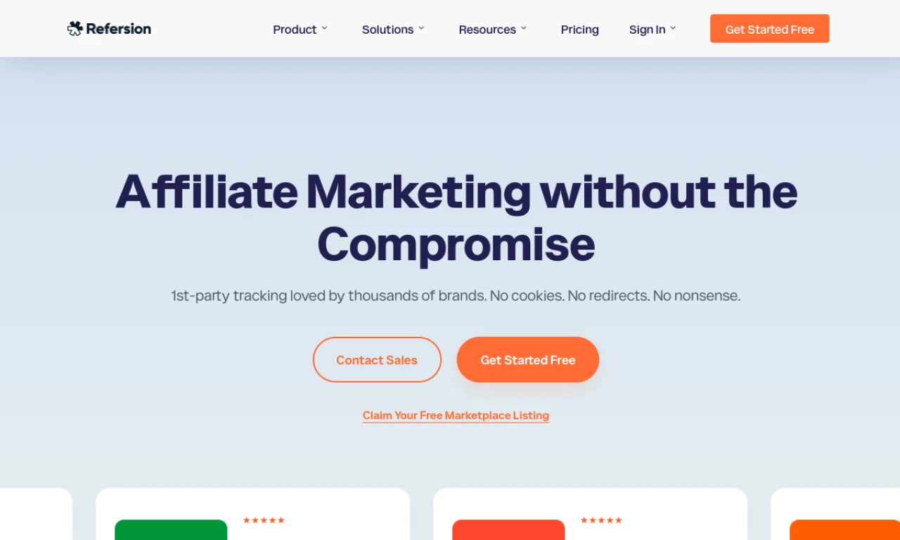 Screenshot of Refersion website