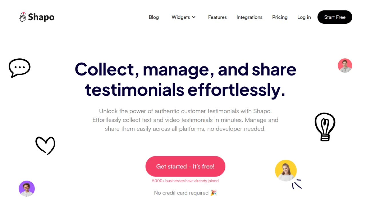 Screenshot of Shapo website