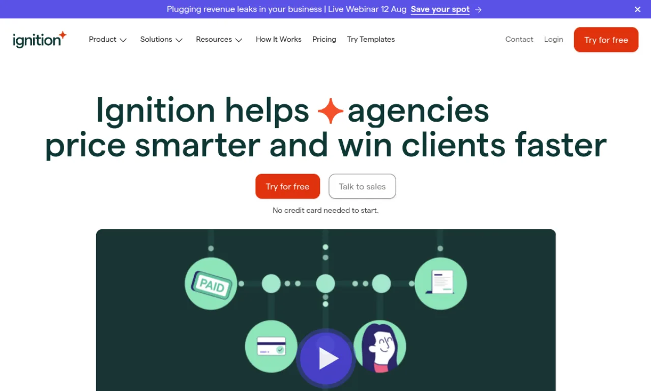 Screenshot of Practice Ignition website