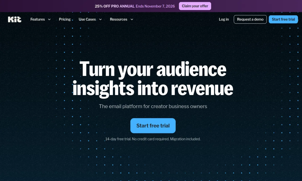 Screenshot of Kit website