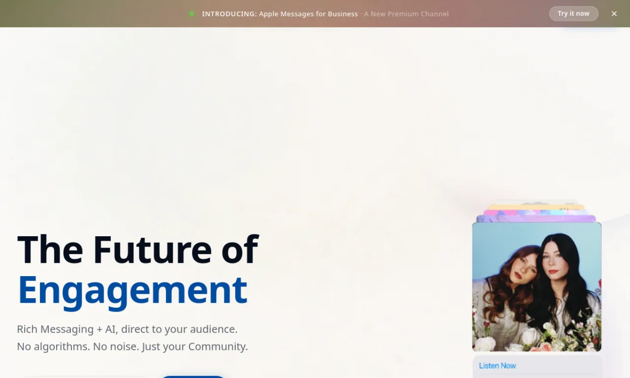 Screenshot of Emotive / Community.com website