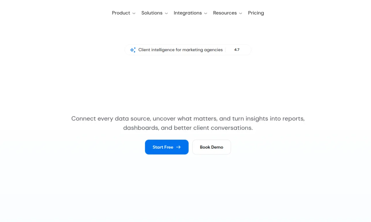 Screenshot of AgencyAnalytics website