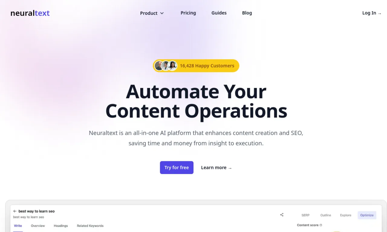 Screenshot of Neuraltext website