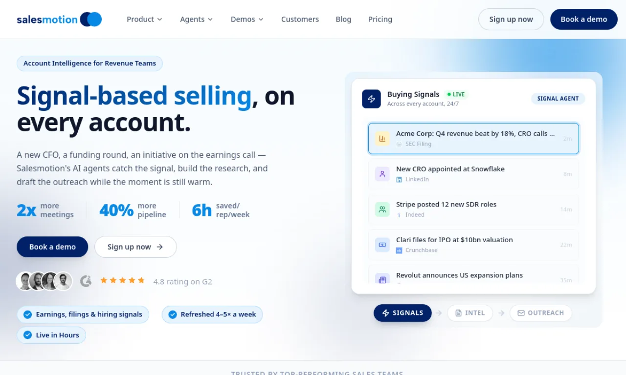 Screenshot of Salesmotion website