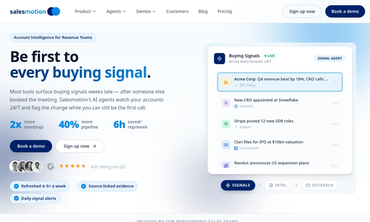 Screenshot of Salesmotion website