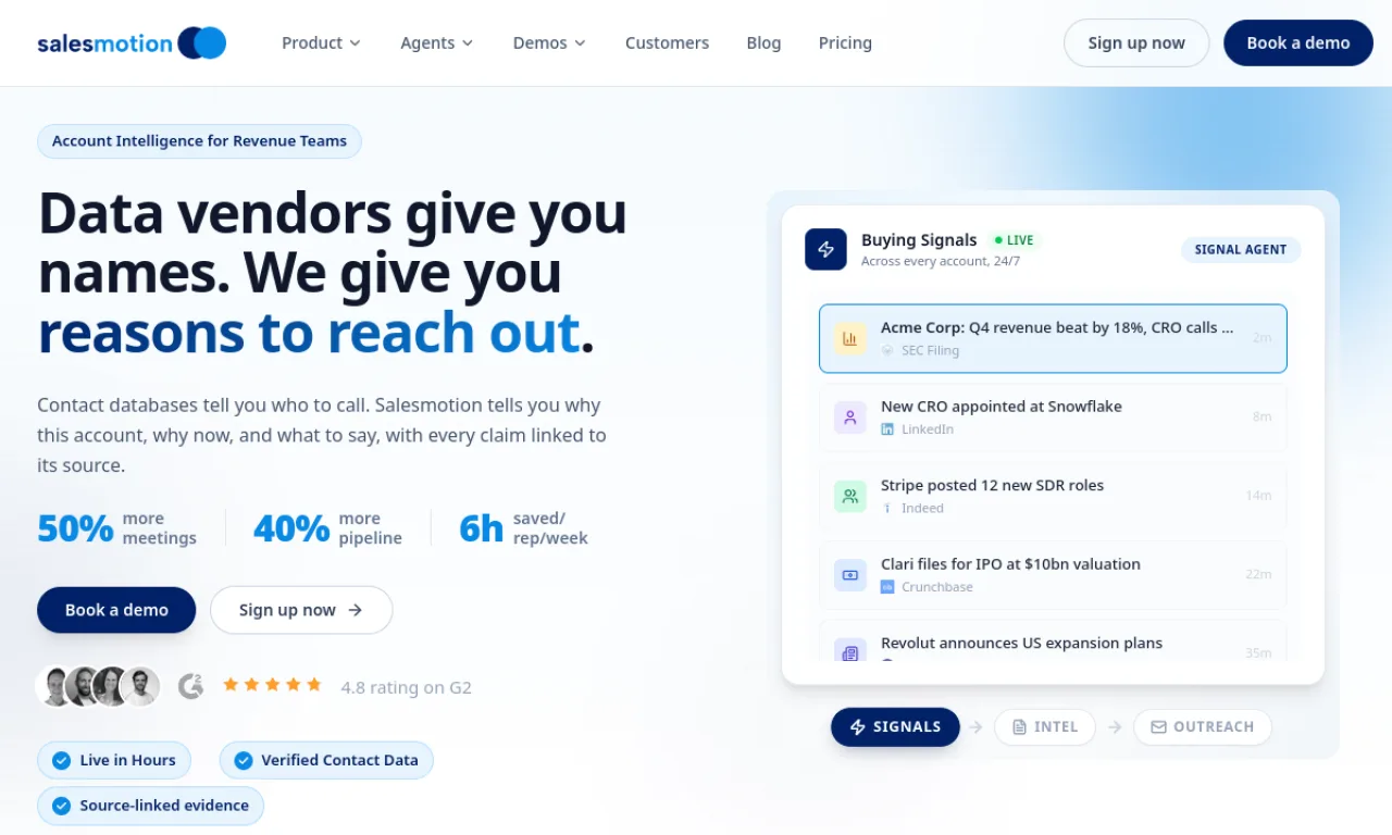 Screenshot of Salesmotion website