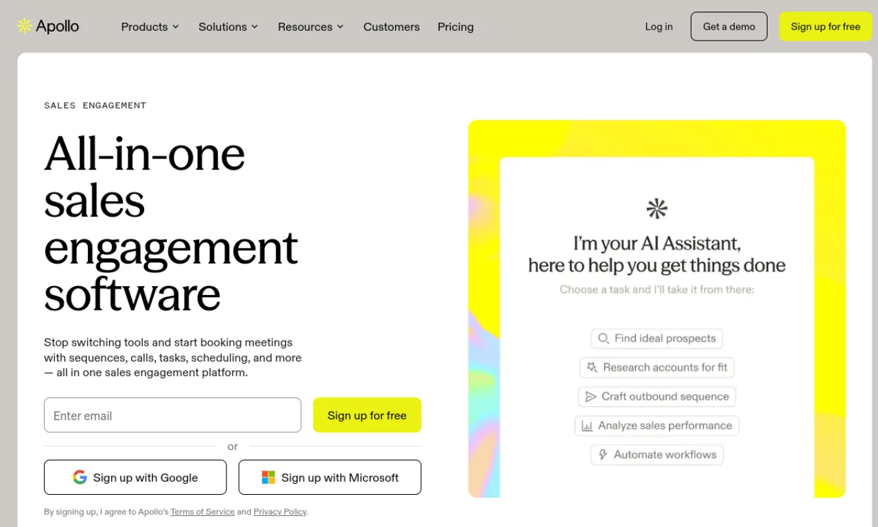Screenshot of Apollo AI website