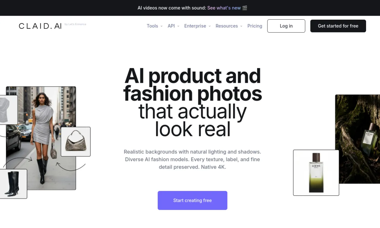 Screenshot of Phototroom API / Claid.ai website