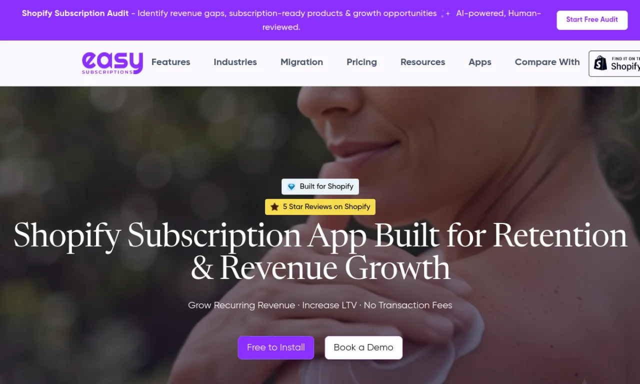 Screenshot of Easysubscription website