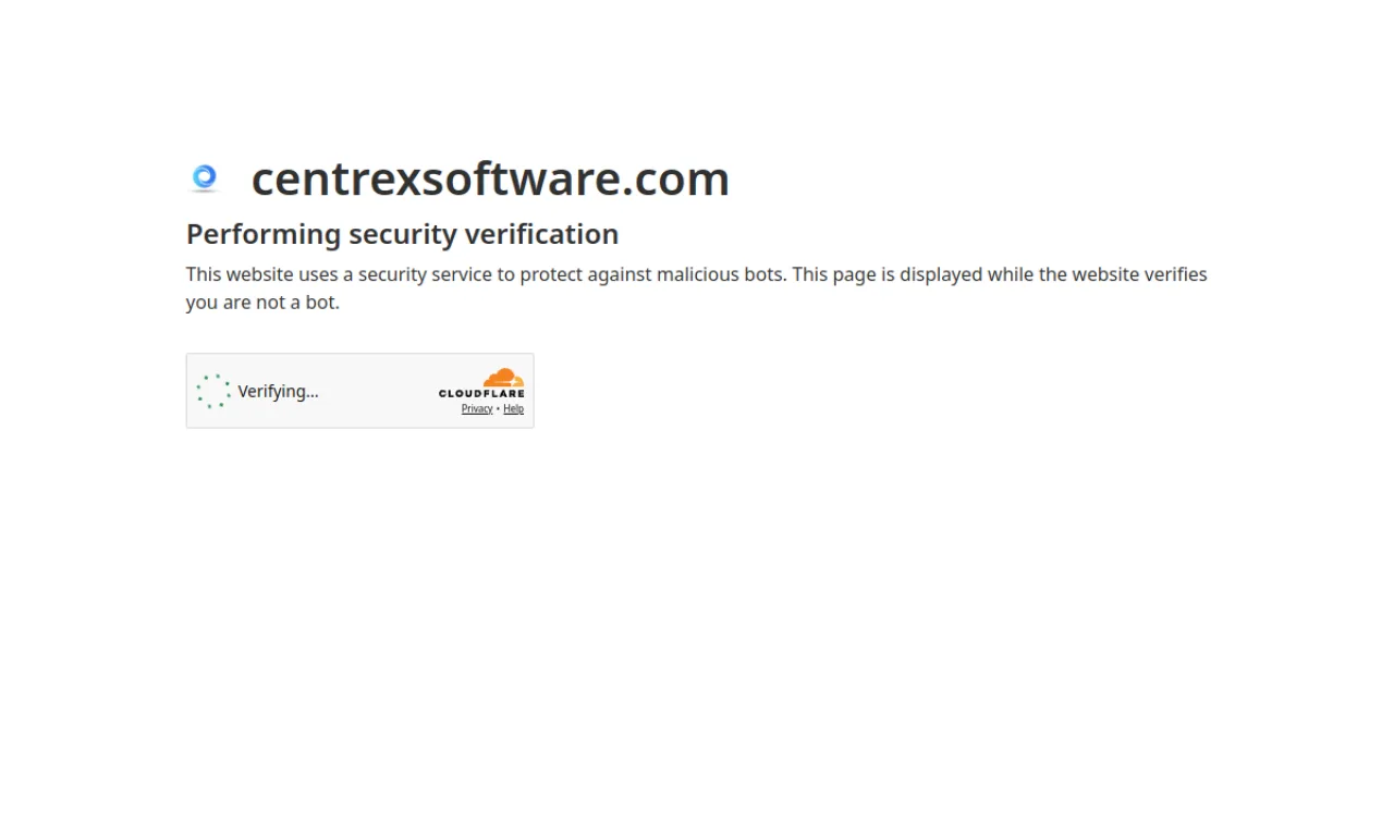 Screenshot of Centrex website