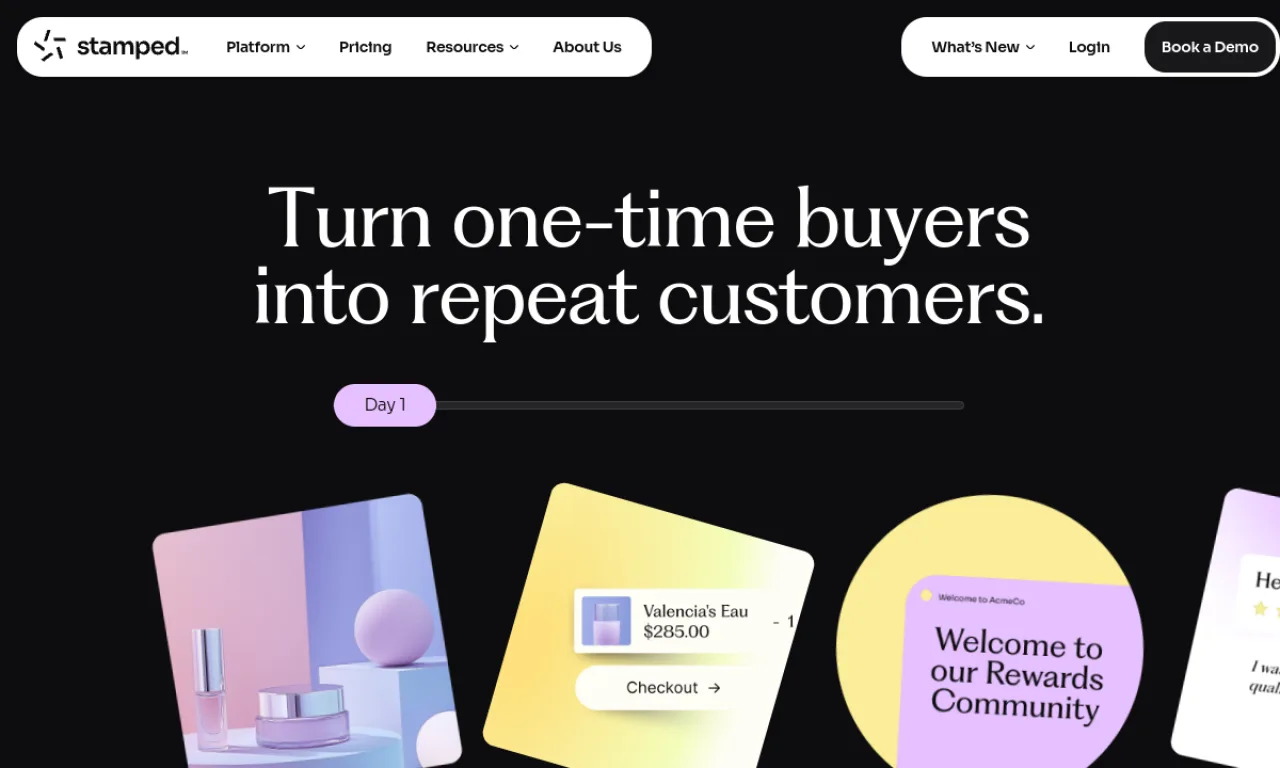Screenshot of Stamped website