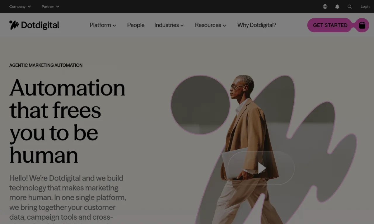 Screenshot of Dotdigital website