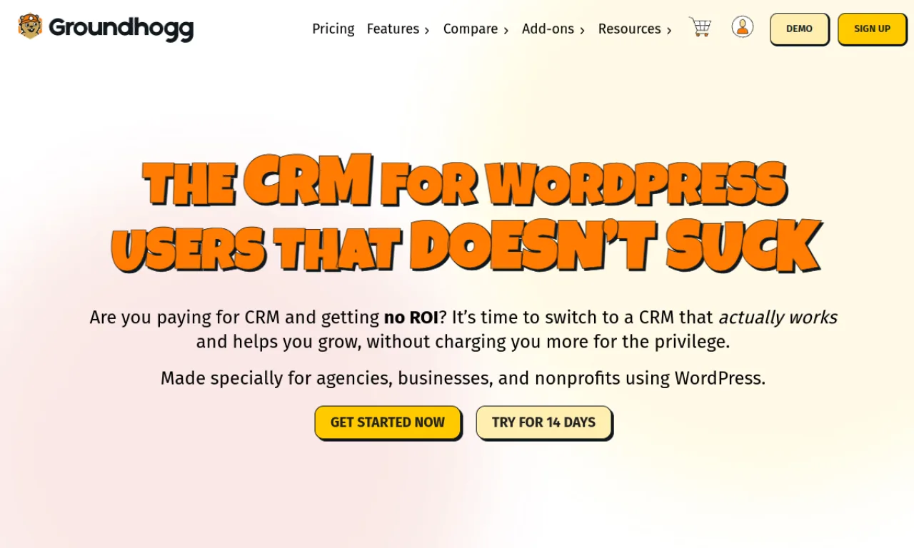 Screenshot of Groundhogg website
