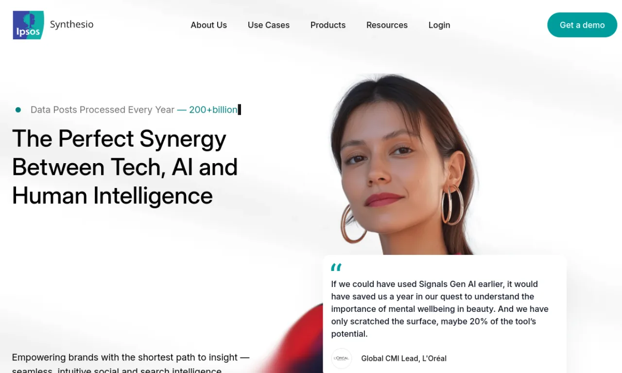 Screenshot of Synthesio website