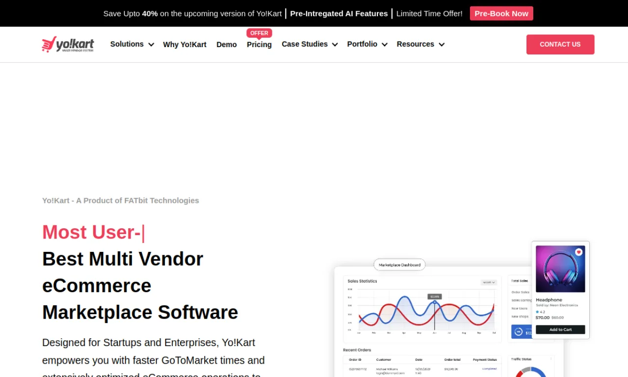 Screenshot of Yo-Kart website