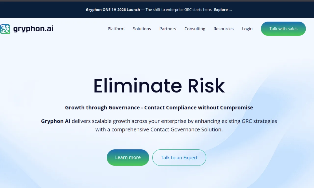 Screenshot of Gryphon.ai website