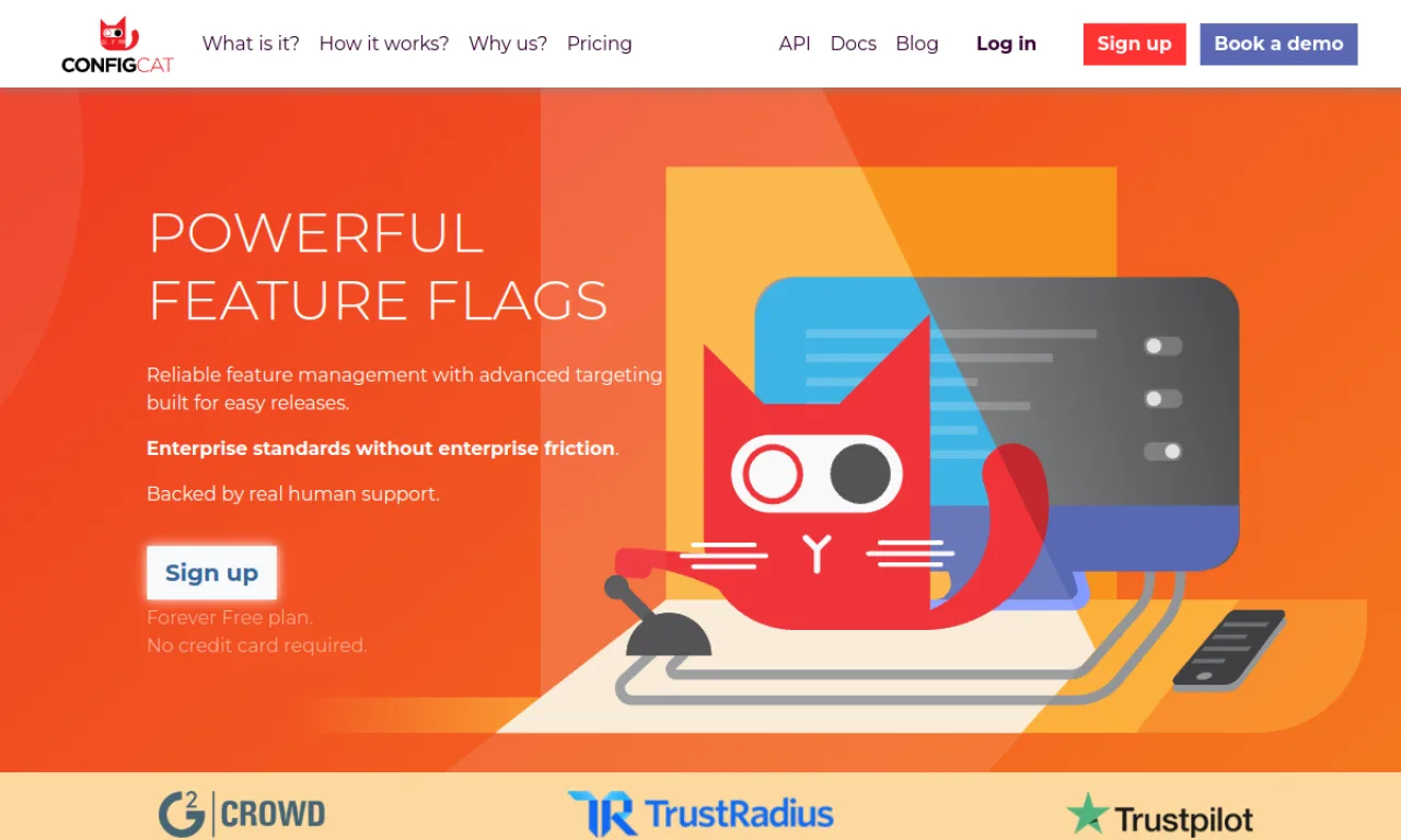 Screenshot of ConfigCat website