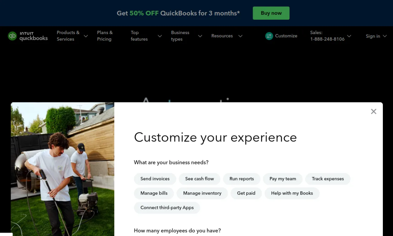 Screenshot of TradeGecko / QuickBooks Commerce website