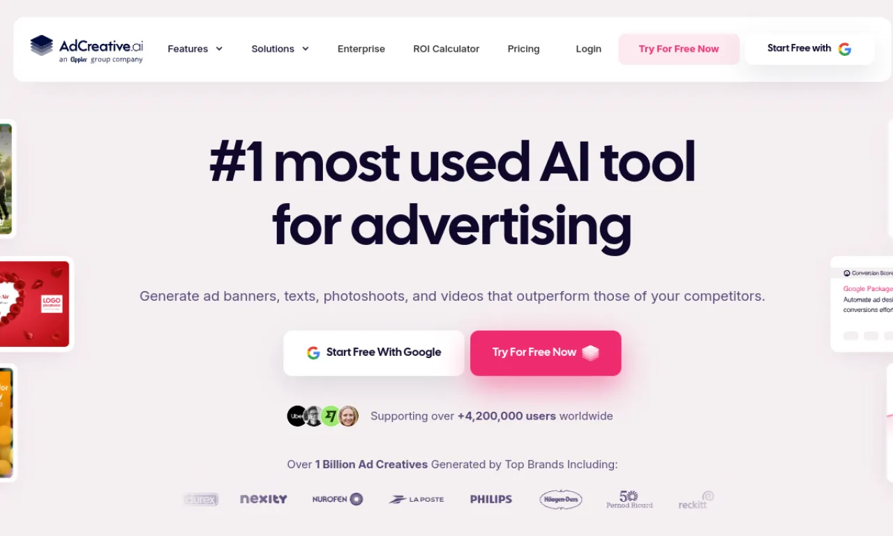 Screenshot of Creatify / AdCreative.ai website