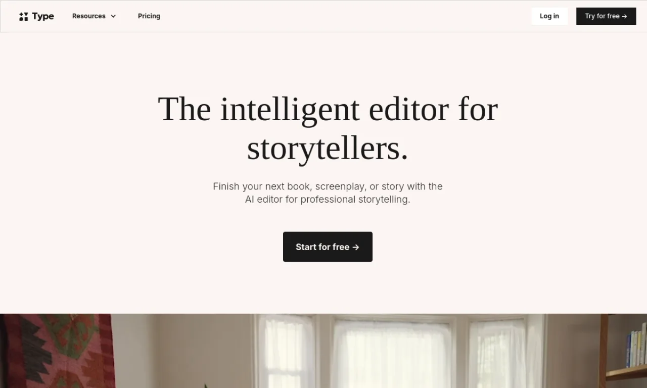 Screenshot of Type.ai website