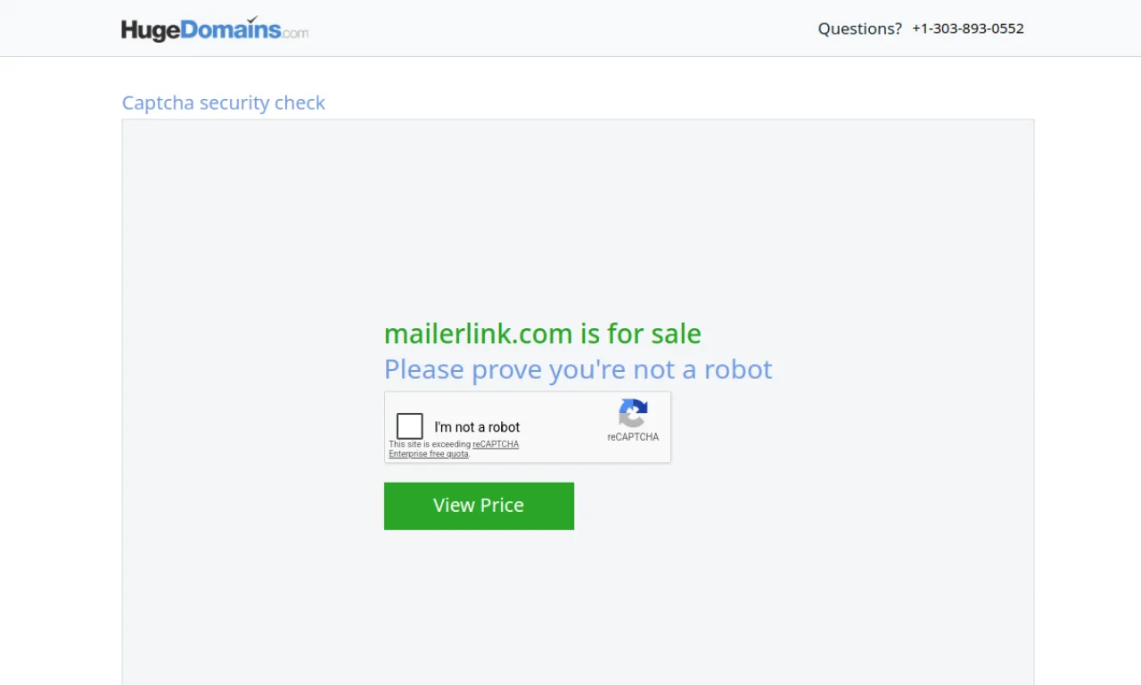 Screenshot of MailerLink website