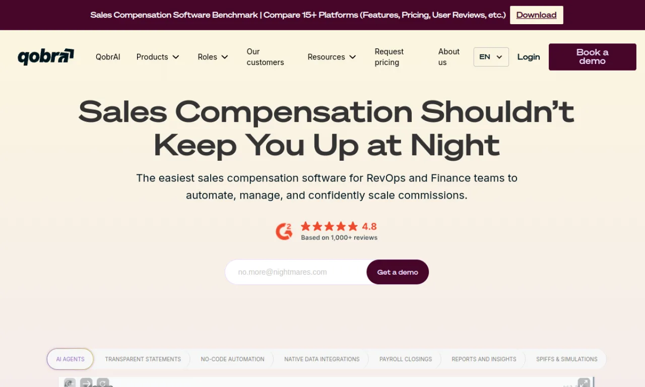 Screenshot of Remuner / Qobra website