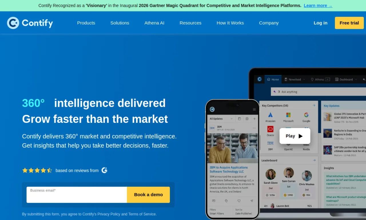 Screenshot of Contify website