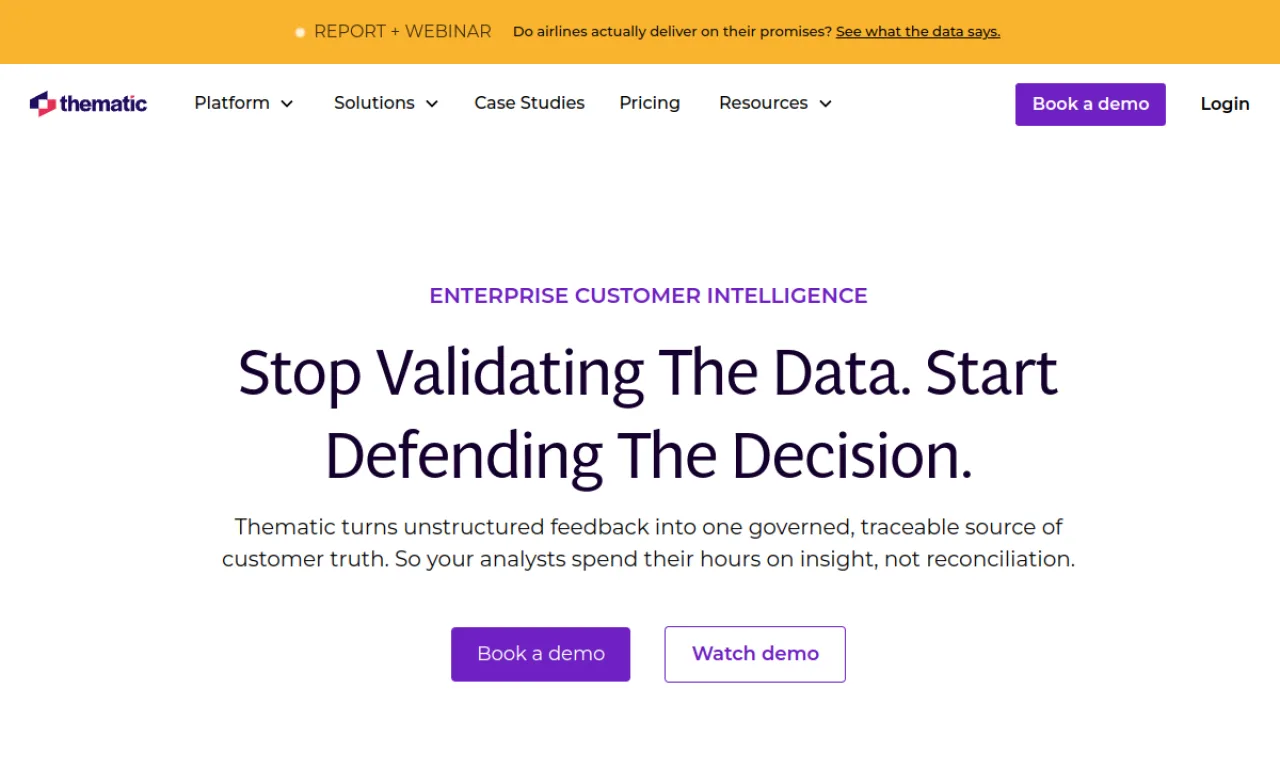 Screenshot of Thematic website