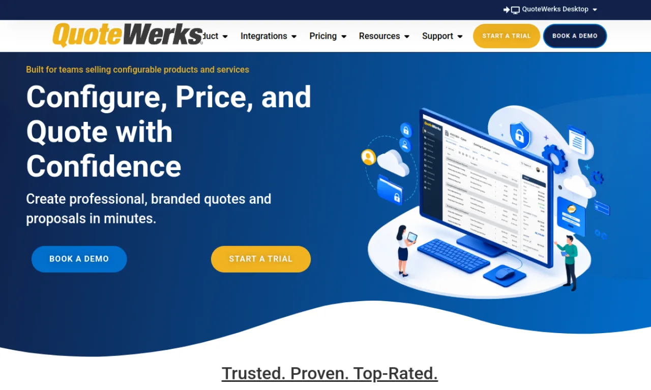 Screenshot of QuoteWerks website