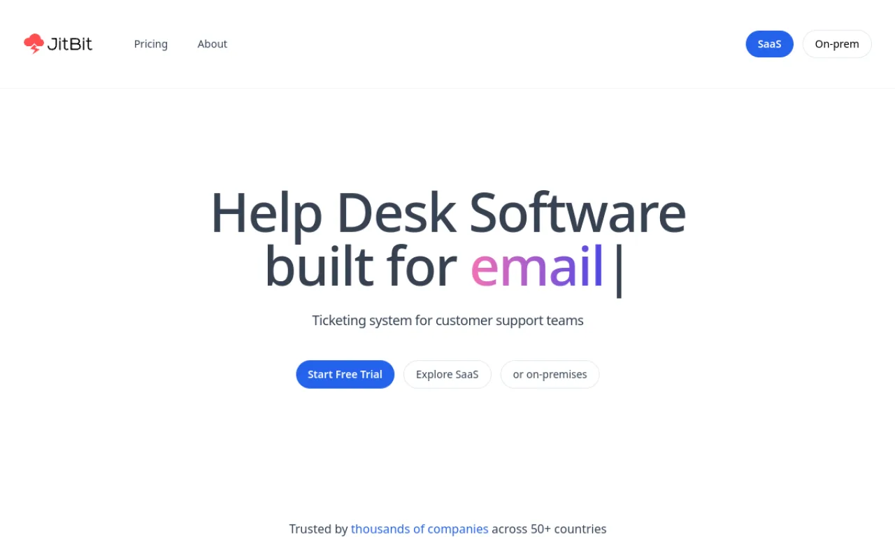 Screenshot of Jitbit website