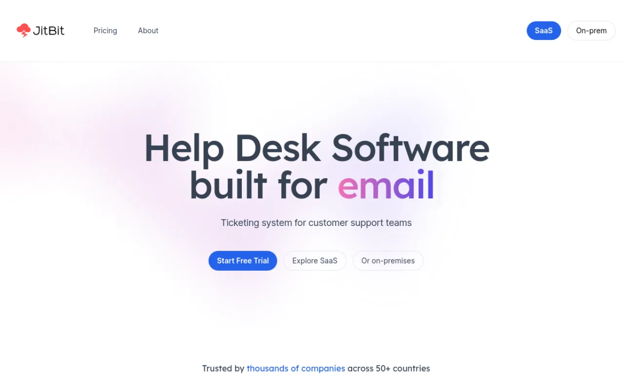 Screenshot of Jitbit website