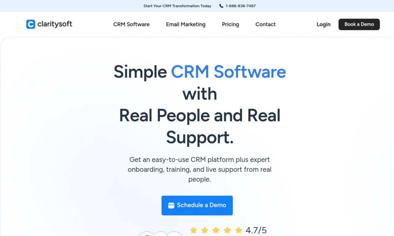 Screenshot of Claritysoft website