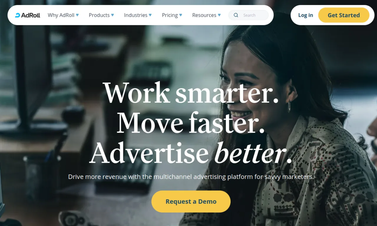 Screenshot of AdRoll (NextRoll) website