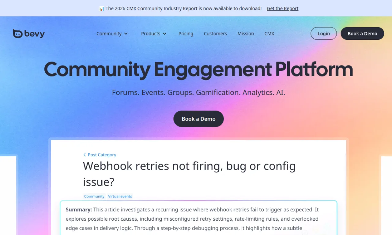 Screenshot of Bevy website