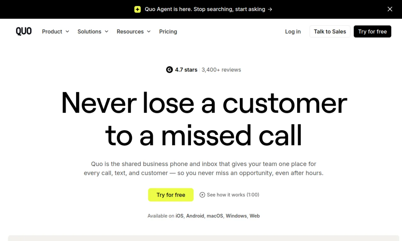 Screenshot of OpenPhone website