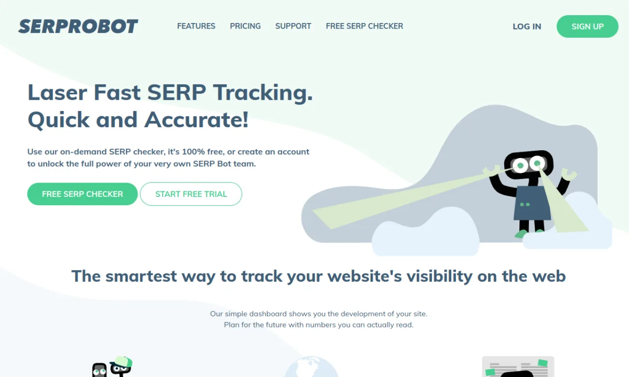 Screenshot of SerpRobot website