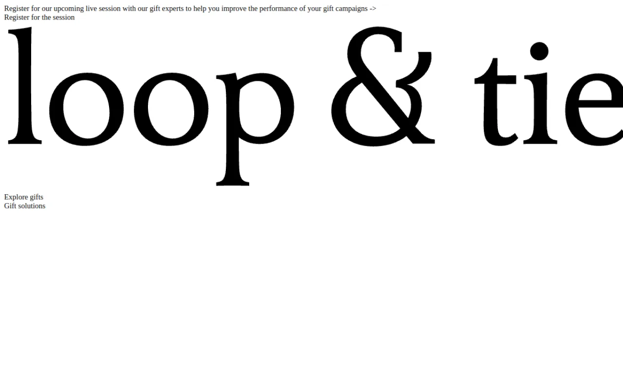 Screenshot of Loop & Tie website