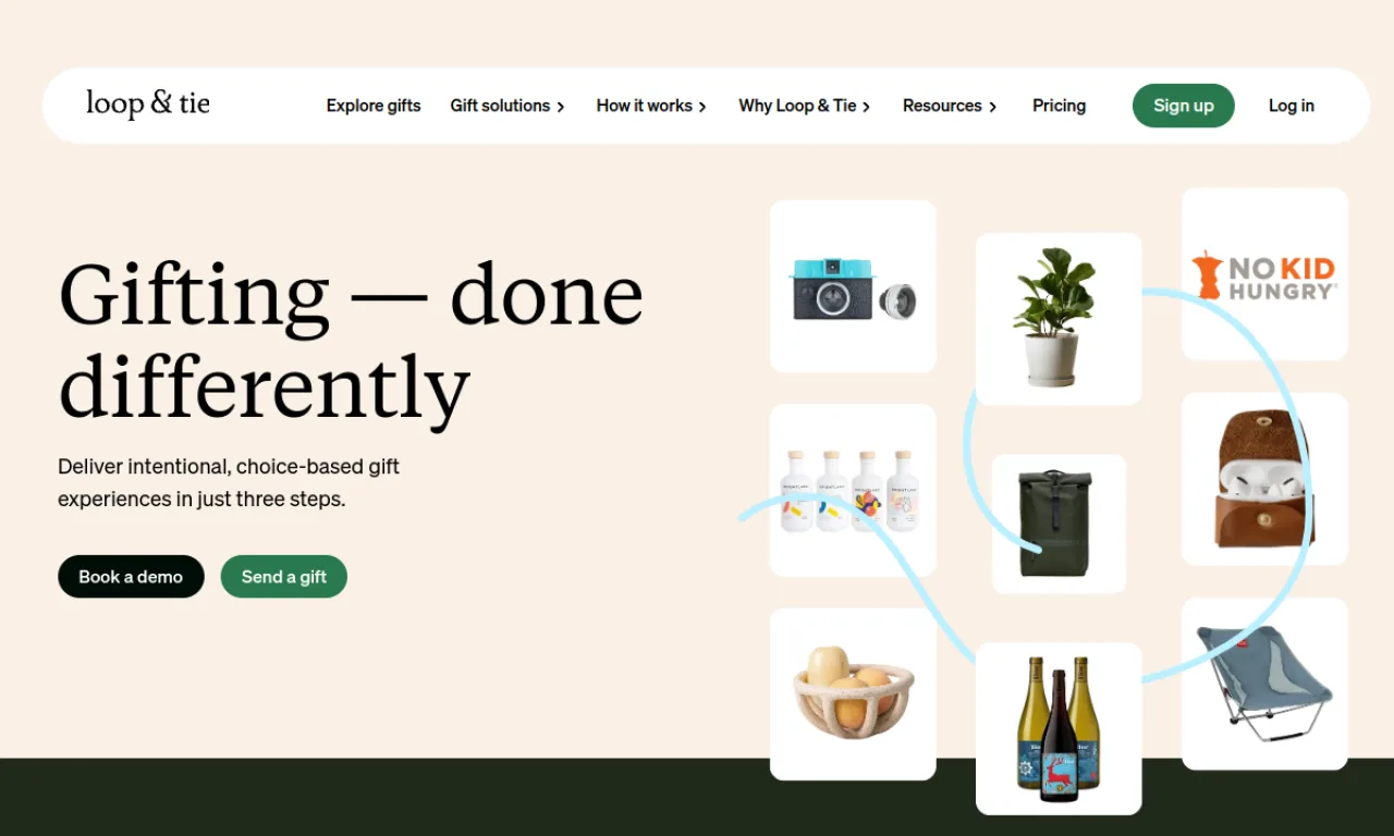 Screenshot of Loop & Tie website