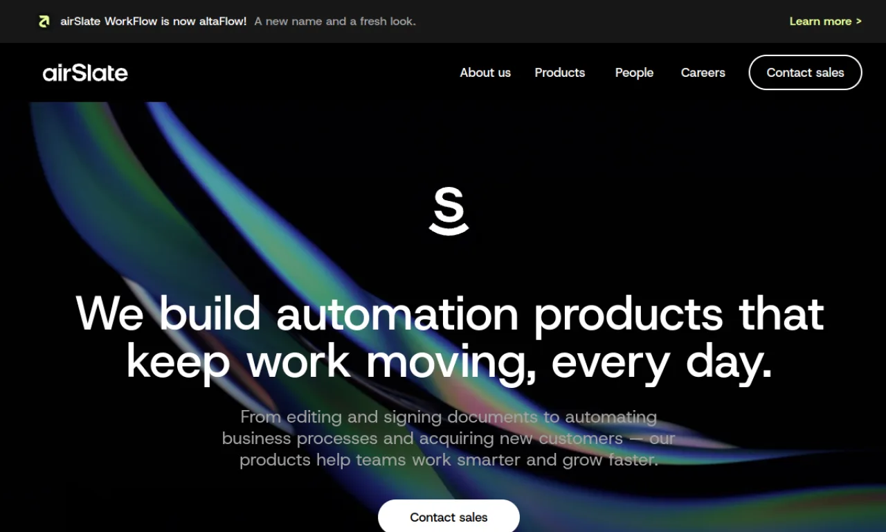 Screenshot of airSlate website