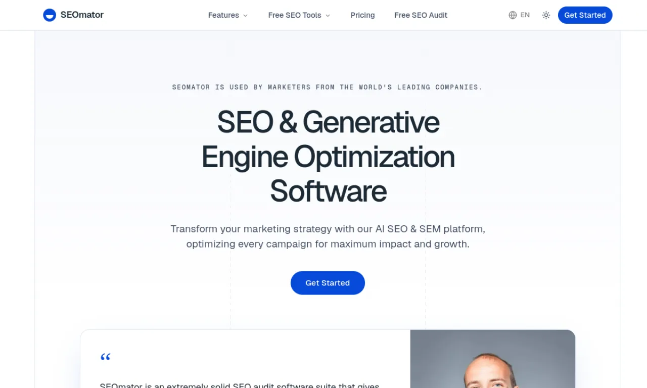 Screenshot of Diib / Seomator website