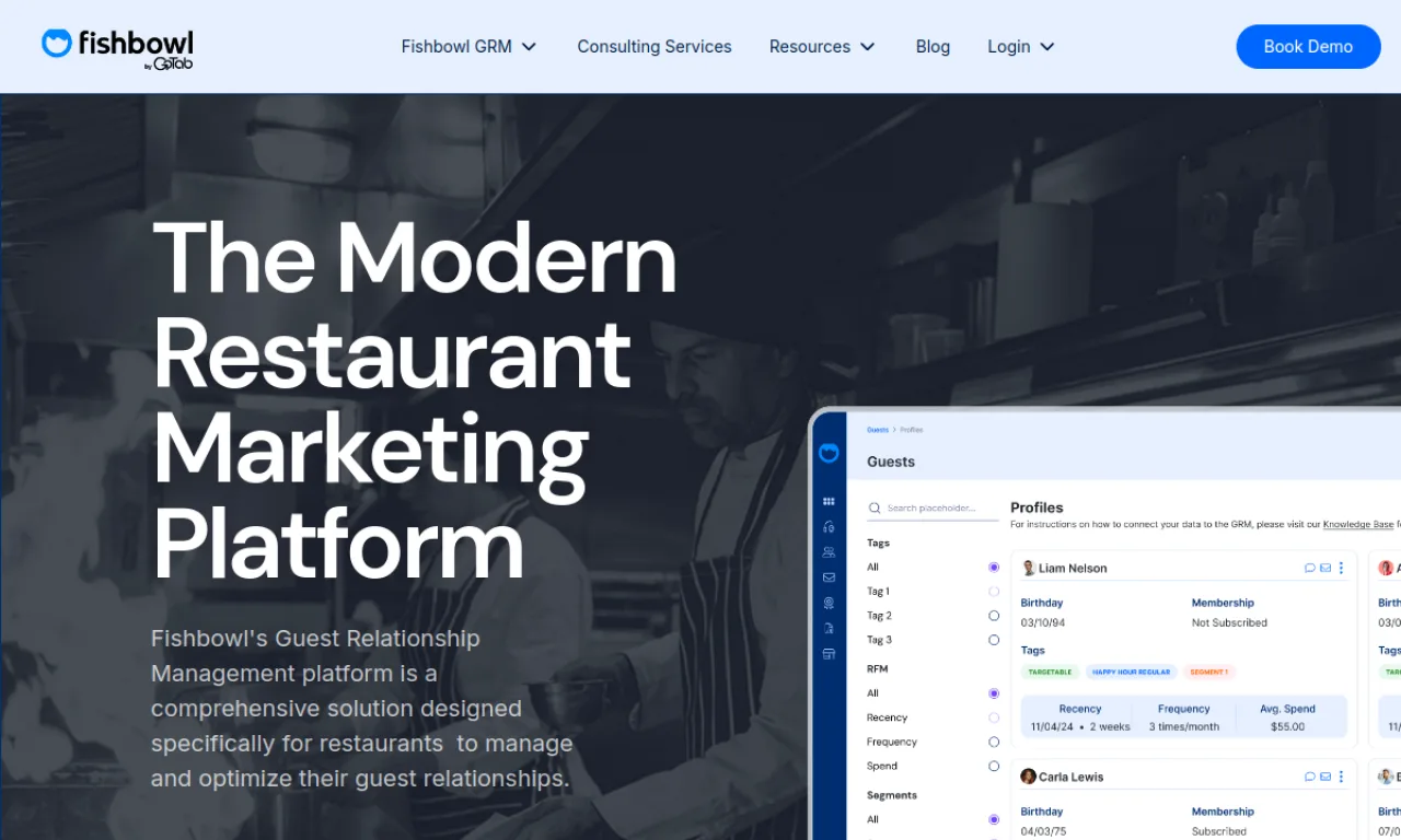 Screenshot of Fishbowl website