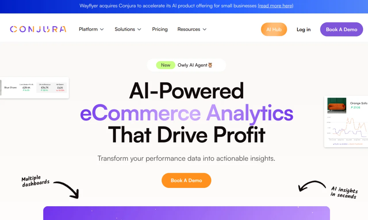 Screenshot of Conjura website