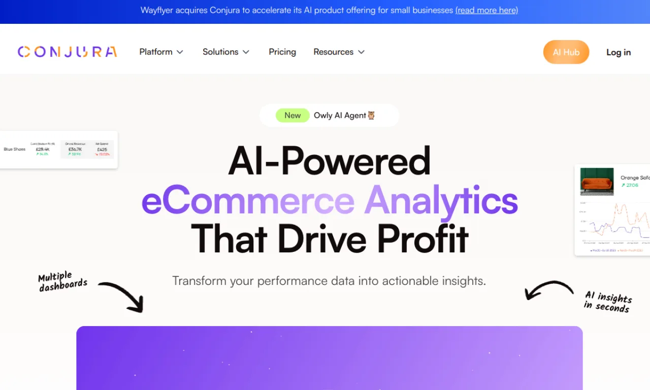 Screenshot of Conjura website